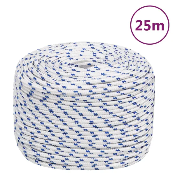 Gossi franghie de barca, alb, 10 mm, 25 m, polipropilena