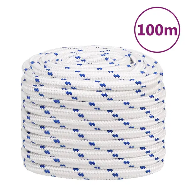 Gossi franghie de barca, alb, 20 mm, 100 m, polipropilena
