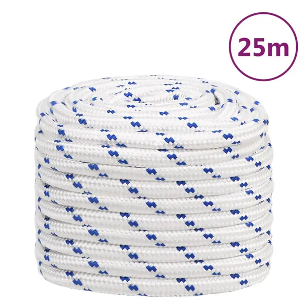 Gossi franghie de barca, alb, 20 mm, 25 m, polipropilena
