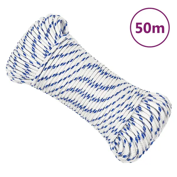 Gossi franghie de barca, alb, 4 mm, 50 m, polipropilena