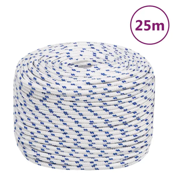 Gossi franghie de barca, alb, 6 mm, 25 m, polipropilena