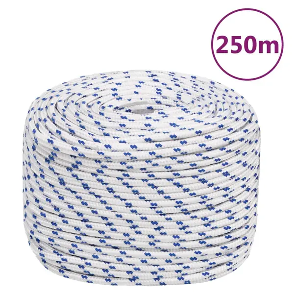 Gossi franghie de barca, alb, 6 mm, 250 m, polipropilena