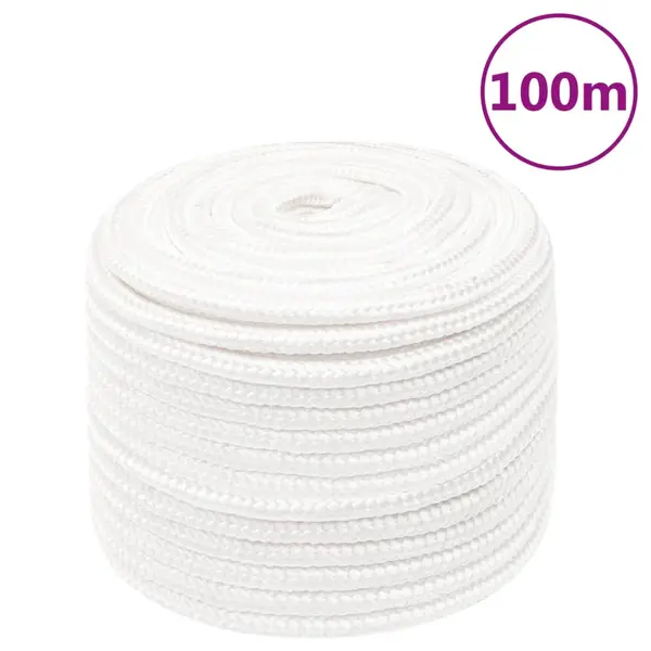 Gossi franghie de barca, alb complet, 14 mm, 100 m, polipropilena