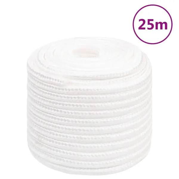 Gossi franghie de barca, alb complet, 18 mm, 25 m, polipropilena