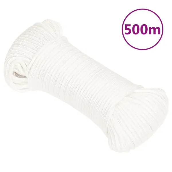 Gossi franghie de barca, alb complet, 3 mm, 500 m, polipropilena