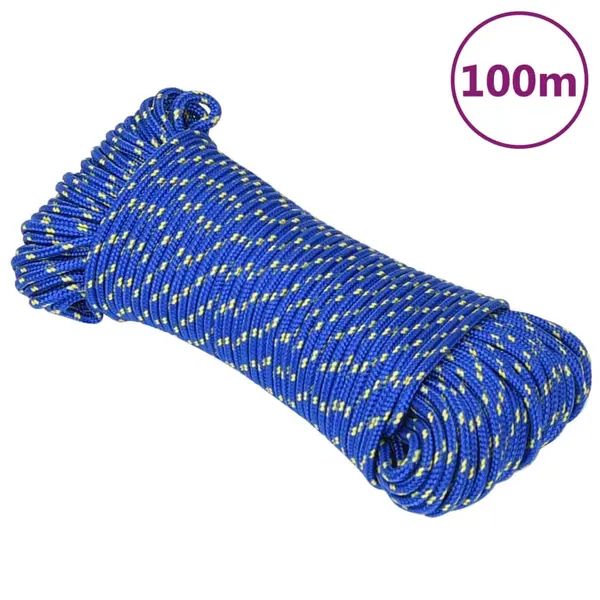 Gossi franghie de barca, albastru, 4 mm, 100 m, polipropilena
