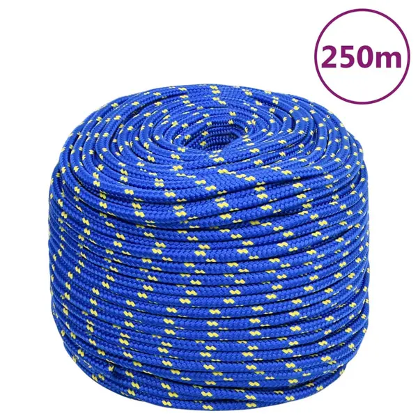 Gossi franghie de barca, albastru, 8 mm, 250 m, polipropilena