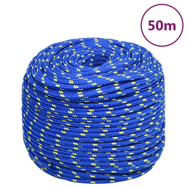 Gossi franghie de barca, albastru, 8 mm, 50 m, polipropilena