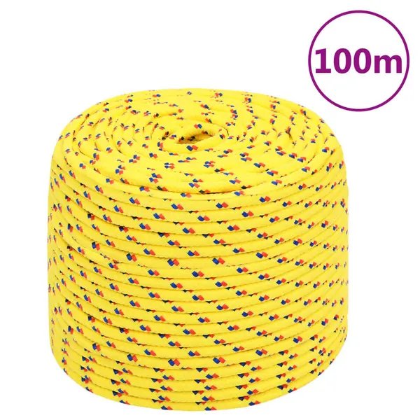Gossi franghie de barca, galben, 10 mm, 100 m, polipropilena