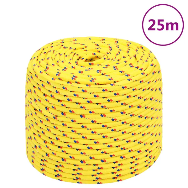 Gossi franghie de barca, galben, 10 mm, 25 m, polipropilena