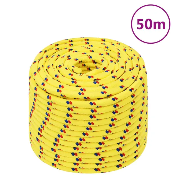 Gossi franghie de barca, galben, 12 mm, 50 m, polipropilena