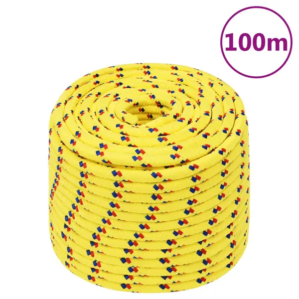 Gossi franghie de barca, galben, 14 mm, 100 m, polipropilena