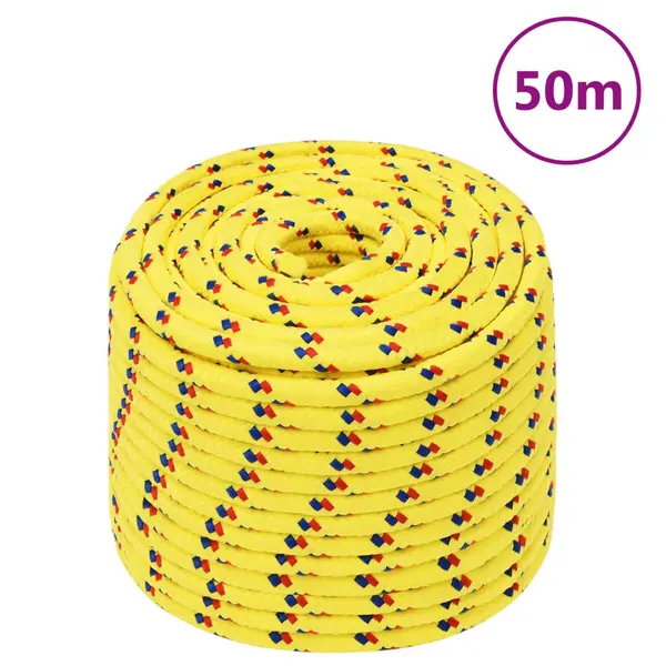 Gossi franghie de barca, galben, 14 mm, 50 m, polipropilena