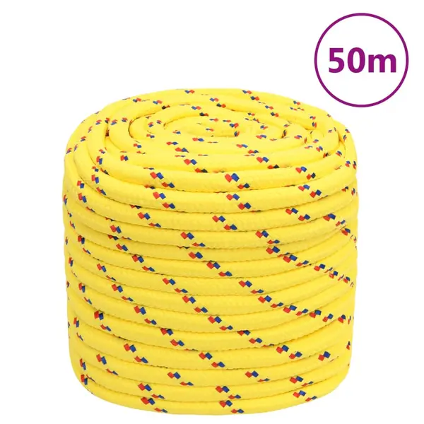Gossi franghie de barca, galben, 18 mm, 50 m, polipropilena