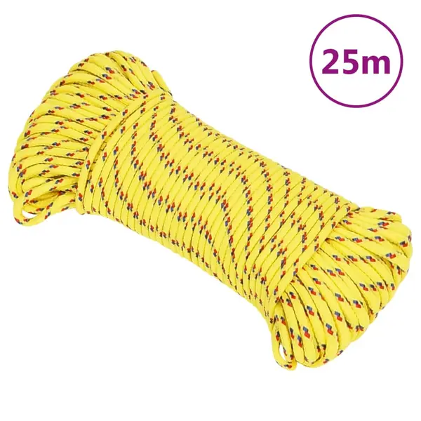 Gossi franghie de barca, galben, 3 mm, 25 m, polipropilena