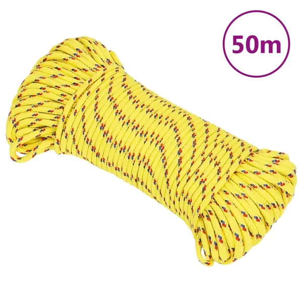 Gossi franghie de barca, galben, 5 mm, 50 m, polipropilena