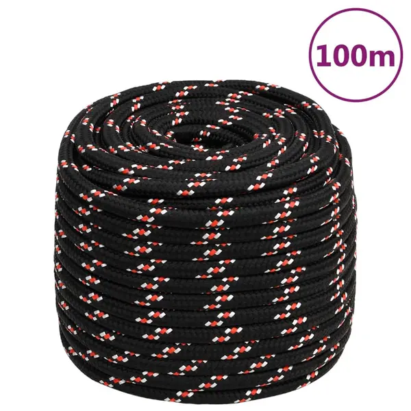Gossi franghie de barca, negru, 18 mm, 100 m, polipropilena