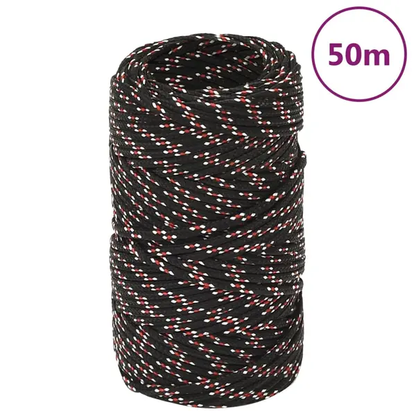 Gossi franghie de barca, negru, 2 mm, 50 m, polipropilena