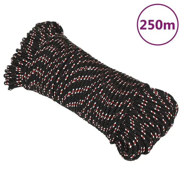 Gossi franghie de barca, negru, 3 mm, 250 m, polipropilena
