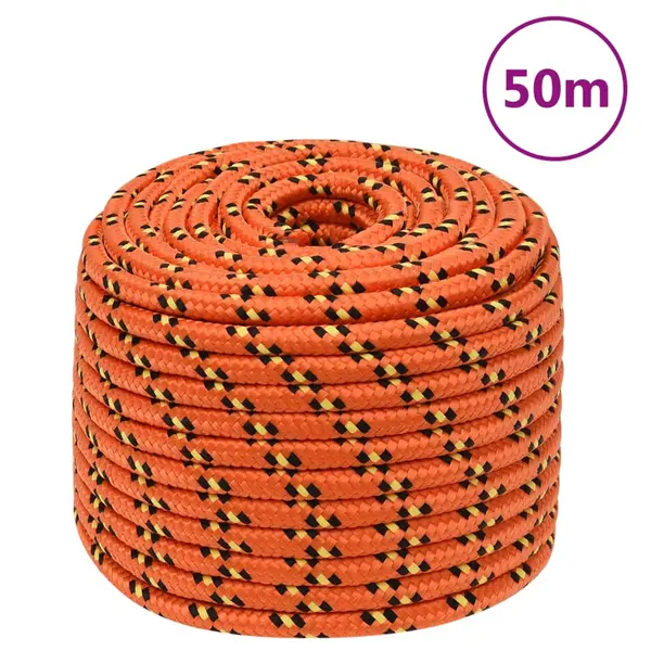 Gossi franghie de barca, portocaliu, 14 mm, 50 m, polipropilena