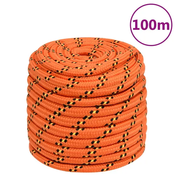 Gossi franghie de barca, portocaliu, 16 mm, 100 m, polipropilena