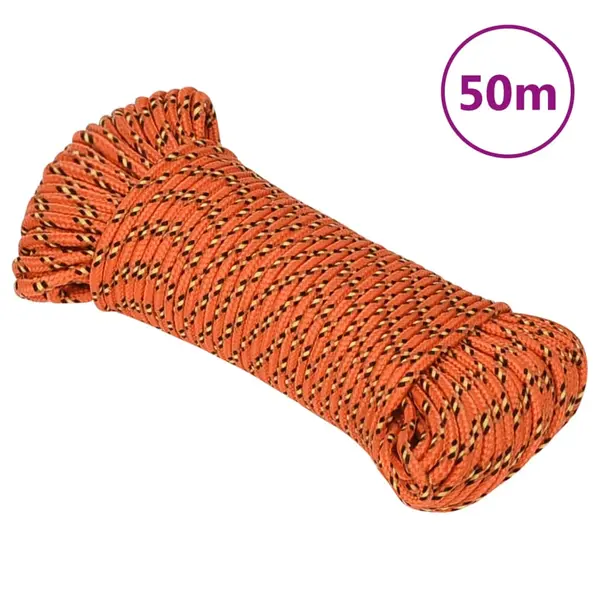 Gossi franghie de barca, portocaliu, 3 mm, 50 m, polipropilena
