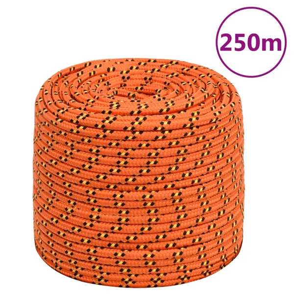 Gossi franghie de barca, portocaliu, 8 mm, 250 m, polipropilena