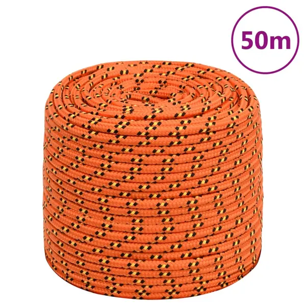 Gossi franghie de barca, portocaliu, 8 mm, 50 m, polipropilena