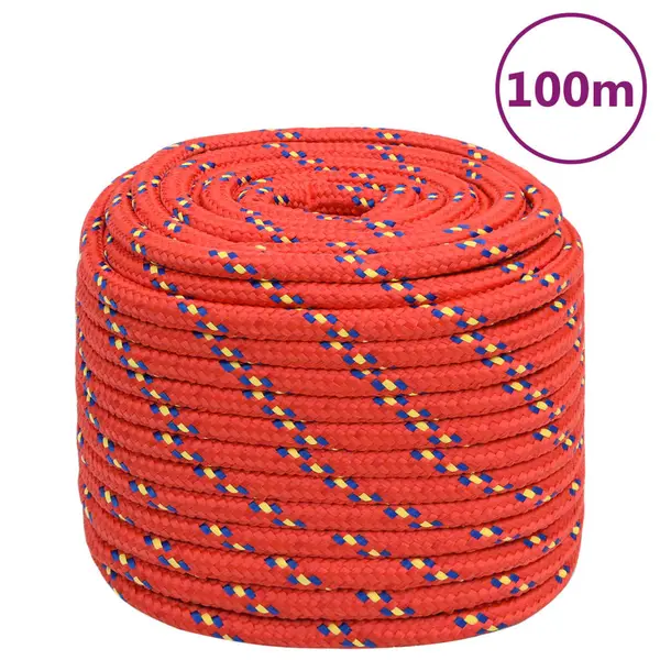 Gossi franghie de barca, rosu, 16 mm, 100 m, polipropilena