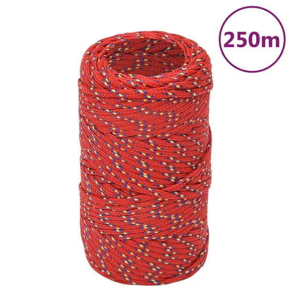 Gossi franghie de barca, rosu, 2 mm, 250 m, polipropilena
