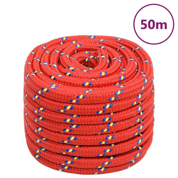 Gossi franghie de barca, rosu, 20 mm, 50 m, polipropilena