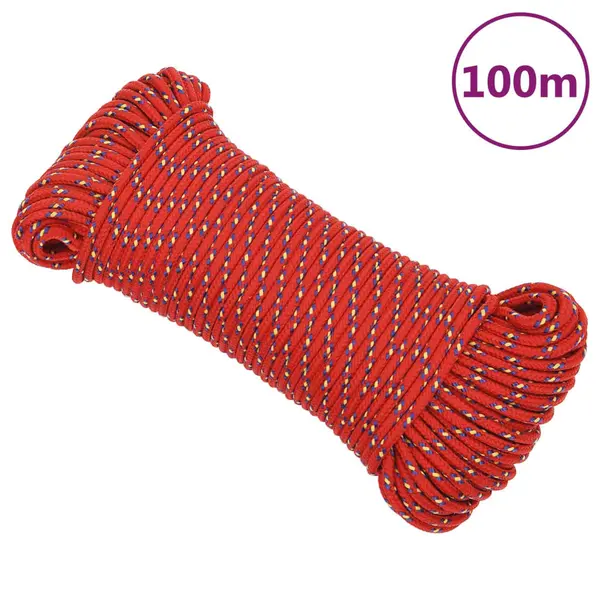 Gossi franghie de barca, rosu, 3 mm, 100 m, polipropilena