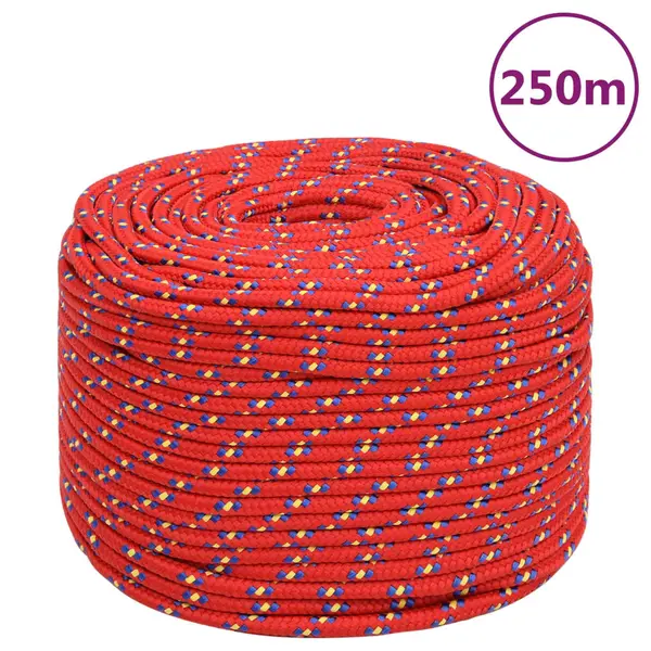 Gossi franghie de barca, rosu, 8 mm, 250 m, polipropilena