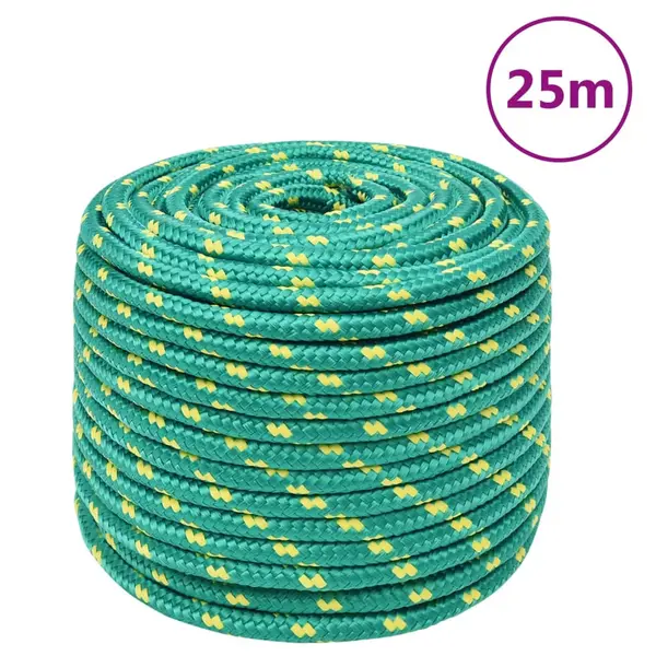 Gossi franghie de barca, verde, 12 mm, 25 m, polipropilena
