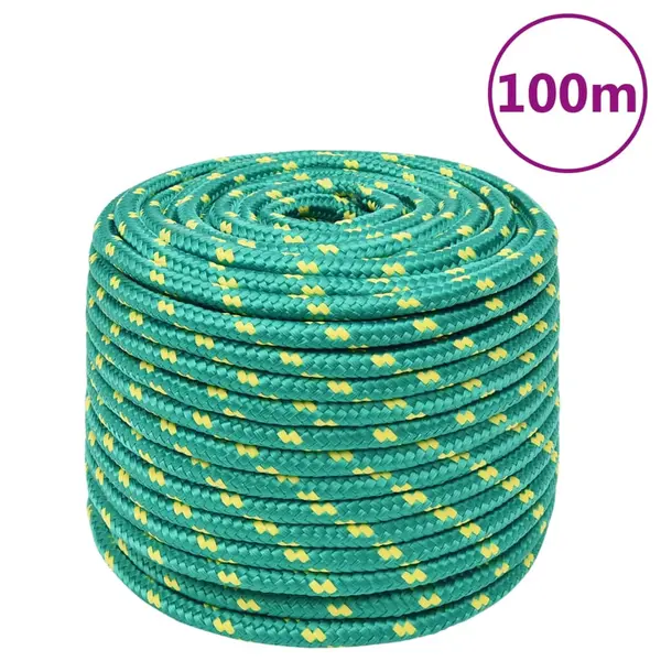 Gossi franghie de barca, verde, 14 mm, 100 m, polipropilena