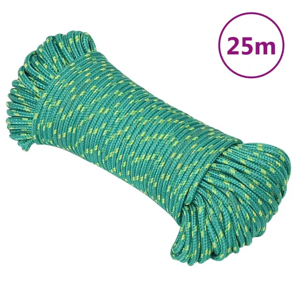 Gossi franghie de barca, verde, 3 mm, 25 m, polipropilena