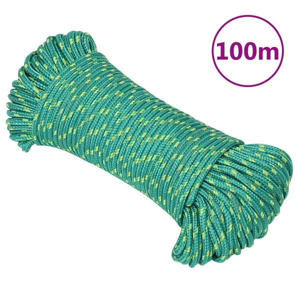 Gossi franghie de barca, verde, 4 mm, 100 m, polipropilena
