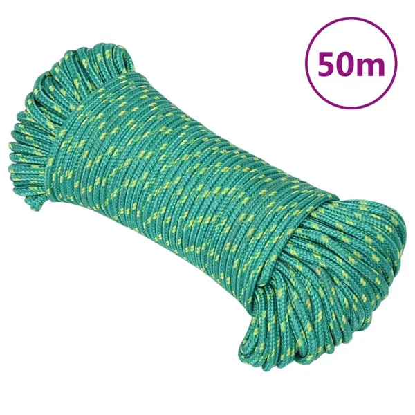 Gossi franghie de barca, verde, 4 mm, 50 m, polipropilena