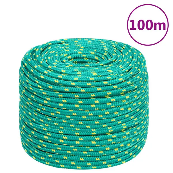 Gossi franghie de barca, verde, 6 mm, 100 m, polipropilena