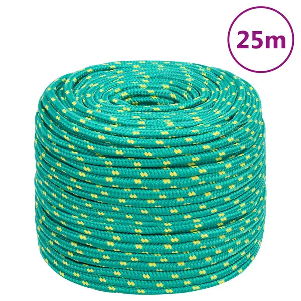 Gossi franghie de barca, verde, 8 mm, 25 m, polipropilena