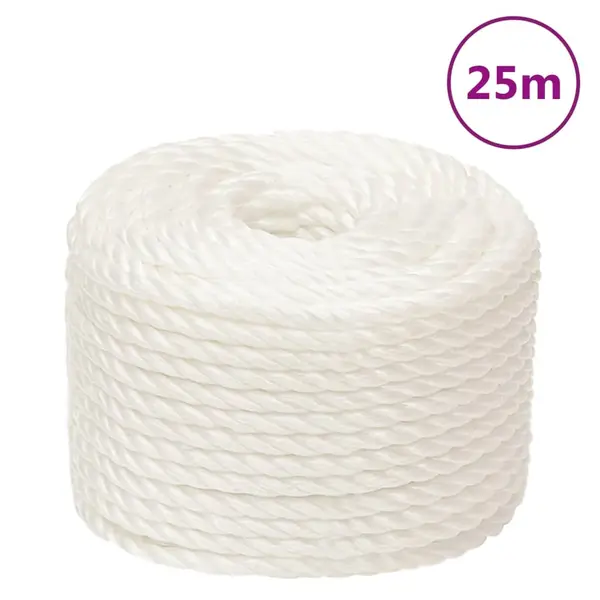 Gossi franghie de lucru, alb, 16 mm, 25 m, polipropilena