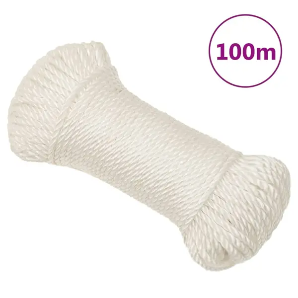 Gossi franghie de lucru, alb, 3 mm, 100 m, polipropilena