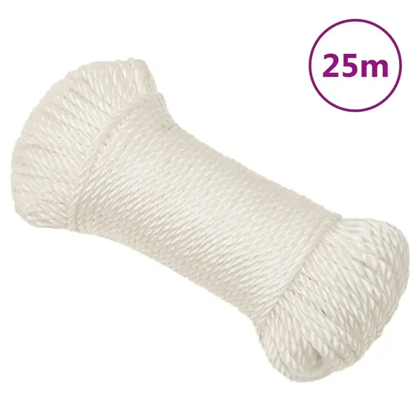 Gossi franghie de lucru, alb, 3 mm, 25 m, polipropilena