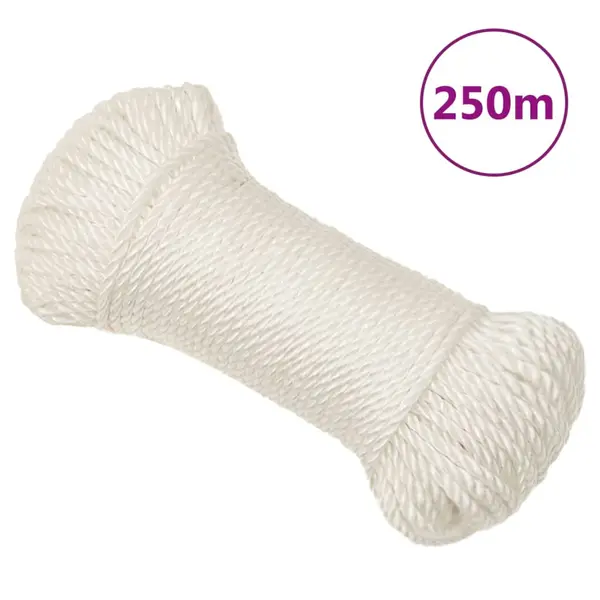 Gossi franghie de lucru, alb, 6 mm, 250 m, polipropilena