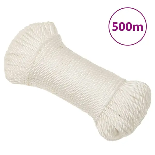Gossi franghie de lucru, alb, 8 mm, 500 m, polipropilena