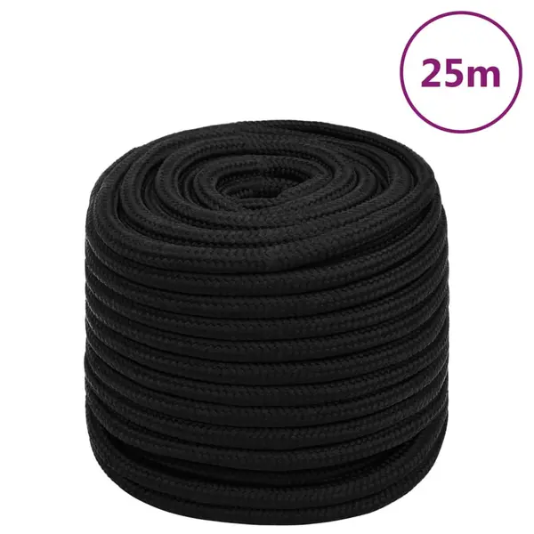 Gossi franghie de lucru, negru, 16 mm, 25 m, poliester