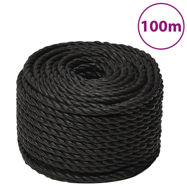 Gossi franghie de lucru, negru, 20 mm, 100 m, polipropilena