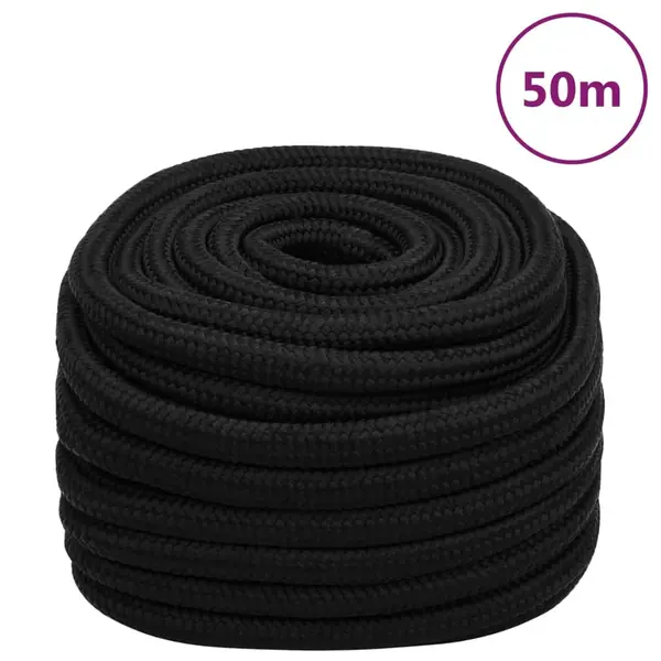 Gossi franghie de lucru, negru, 20 mm, 50 m, poliester