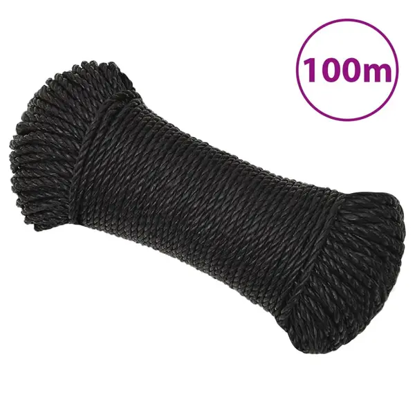 Gossi franghie de lucru, negru, 3 mm, 100 m, polipropilena