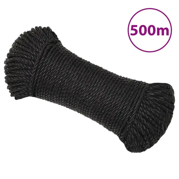 Gossi franghie de lucru, negru, 3 mm, 500 m, polipropilena